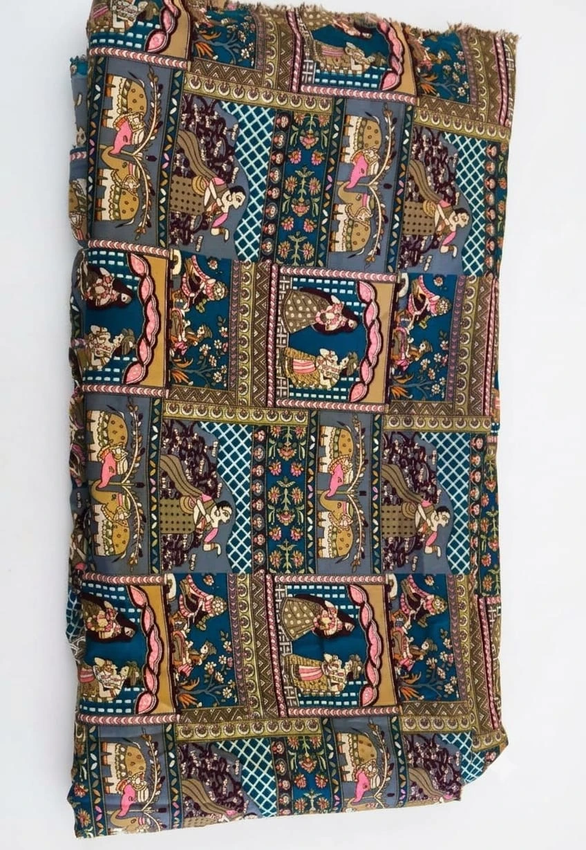 Butter Crepe Fabric (40-inch Pana)-  Multicolor (1 meter)