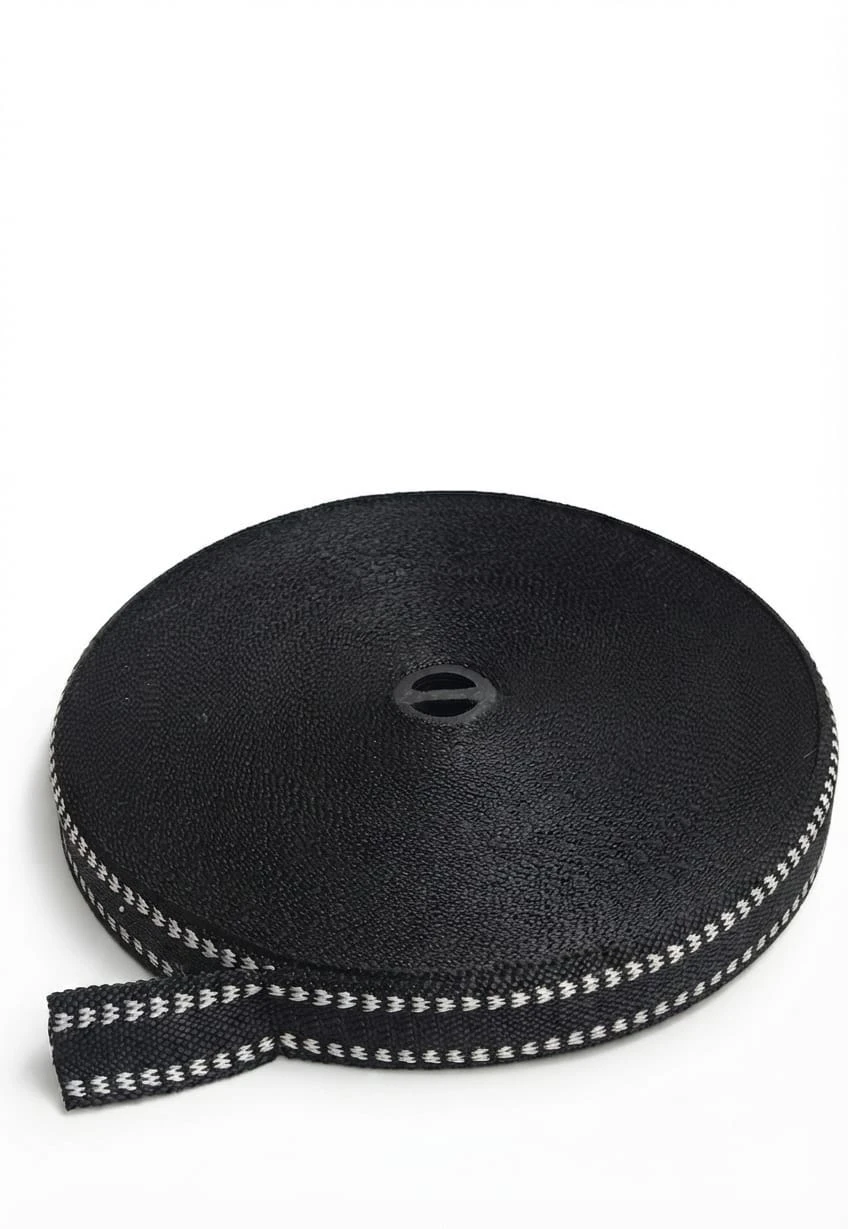 Belt Roll (niwar strip- 1 inch)- black & white dot (1 roll)