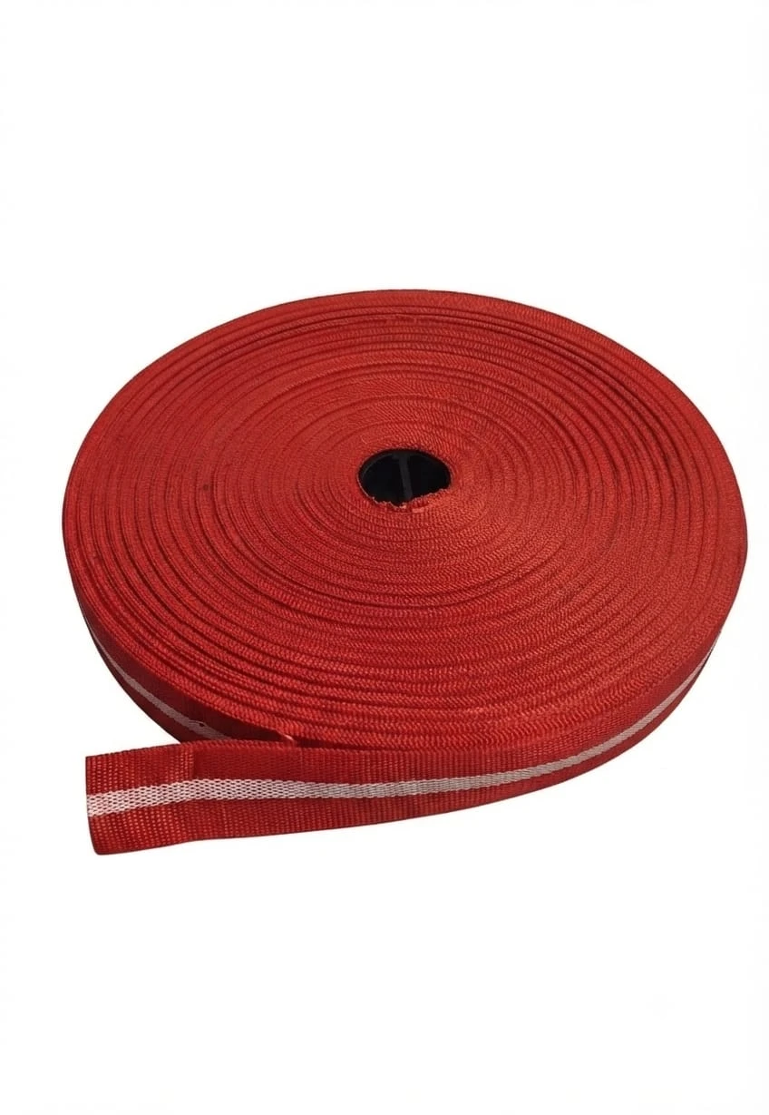 Belt Roll (niwar strip- 1 inch)- red & white (1 roll)