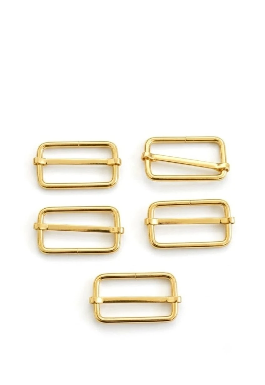 Premium Adjuster (Belt/niwar strip adjuster- 1.5 inch)-golden (pack of 5 piece)