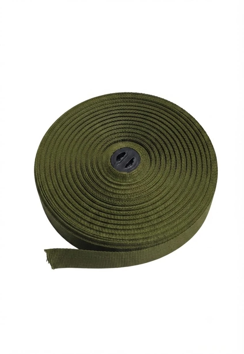 Belt Roll (niwar strip- 1 inch)- olive khaki green (1 roll)