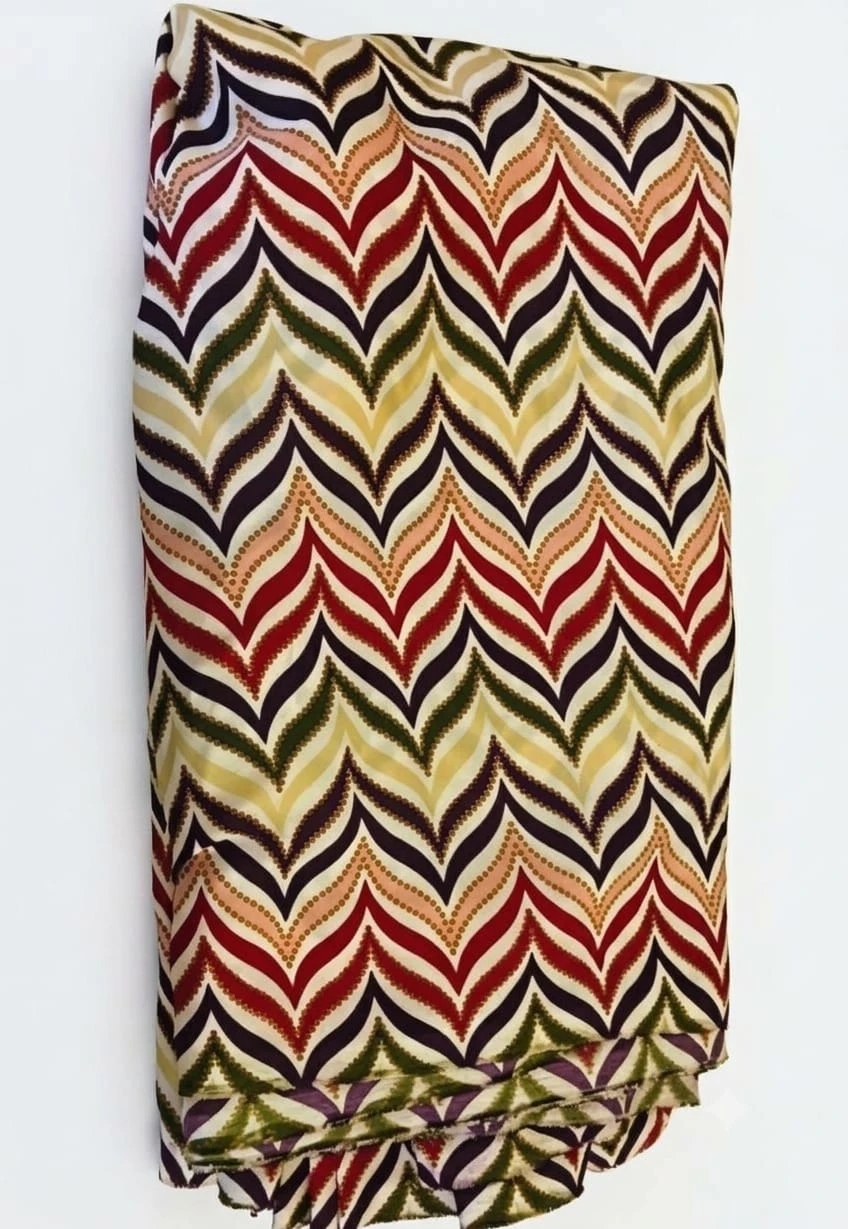 Butter Crepe Fabric (40-inch Pana)-  Multicolor (1 meter)