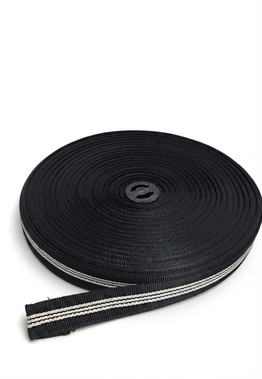 Belt Roll (niwar strip- 1 inch)- black & white (1 roll)
