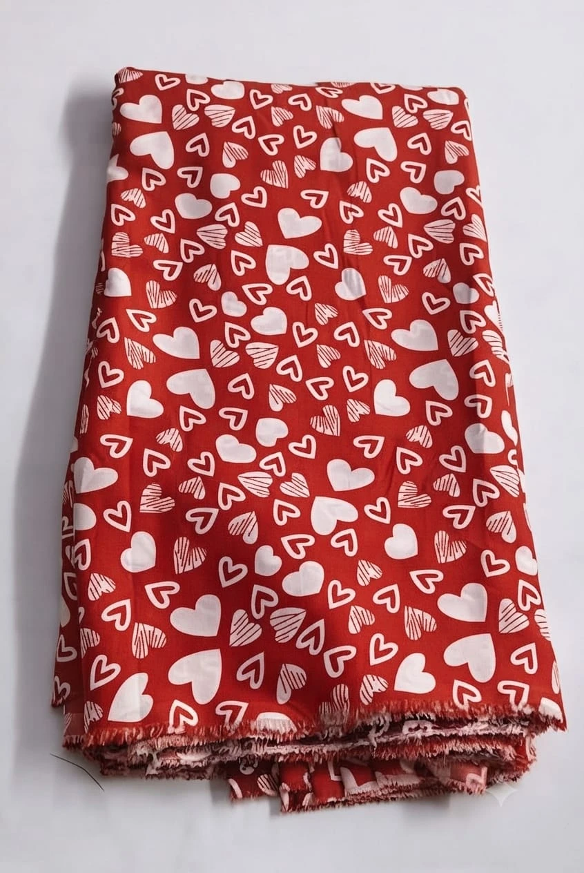Butter Crepe Fabric (40-inch Pana)- Red (1 meter)