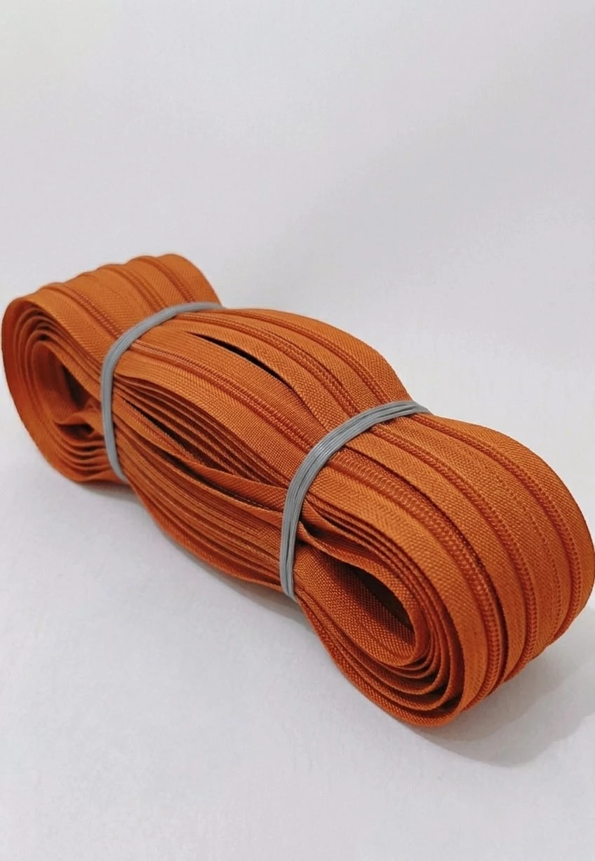 Zip (Chain-5 no.)- orange (pack of 5 meter)