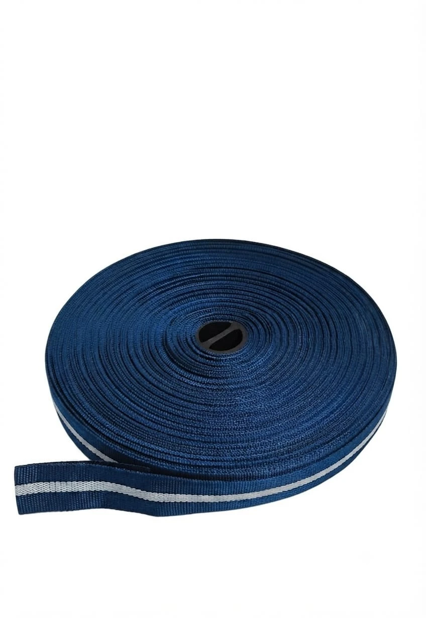 Belt Roll (niwar strip- 1 inch)- blue &  white (1 roll)